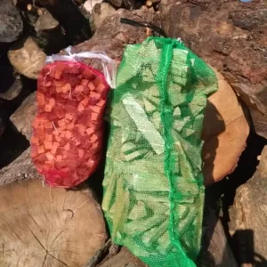 netted kindling wood